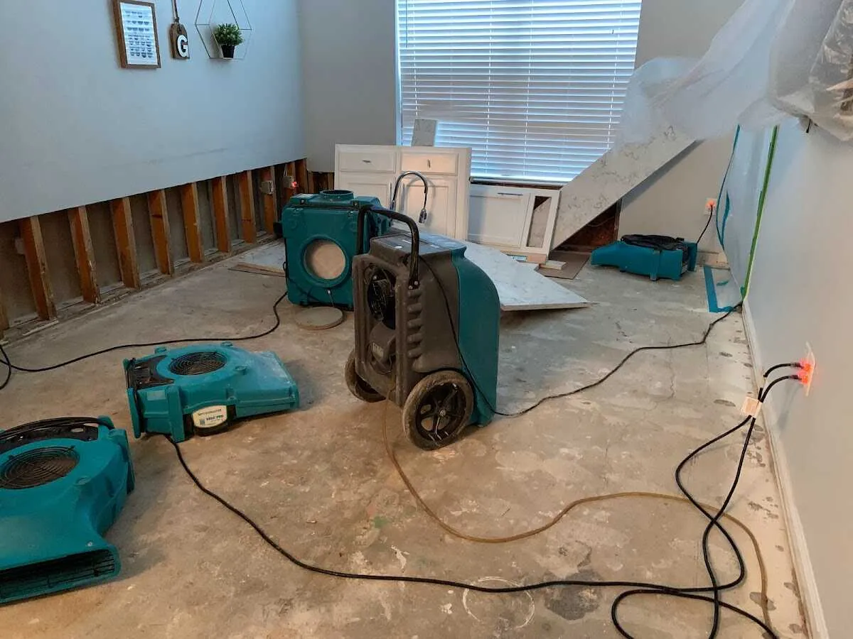Dehumidifier in flood-cut room for Water Extraction & Removal in Las Cruces